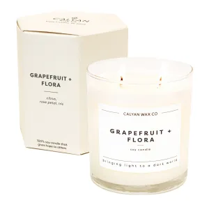 Calyan Wax Co. - Grapefruit   Flora Glass Tumbler Soy Candle