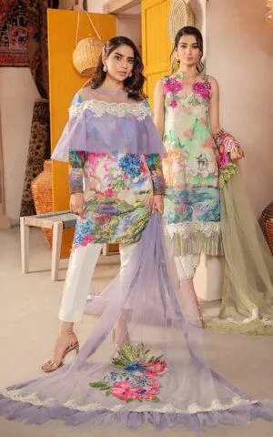 CASSIA CB-2A | Bella Fusion Mix Cambric Collection SS'21 | Unstitched Cambric Suits