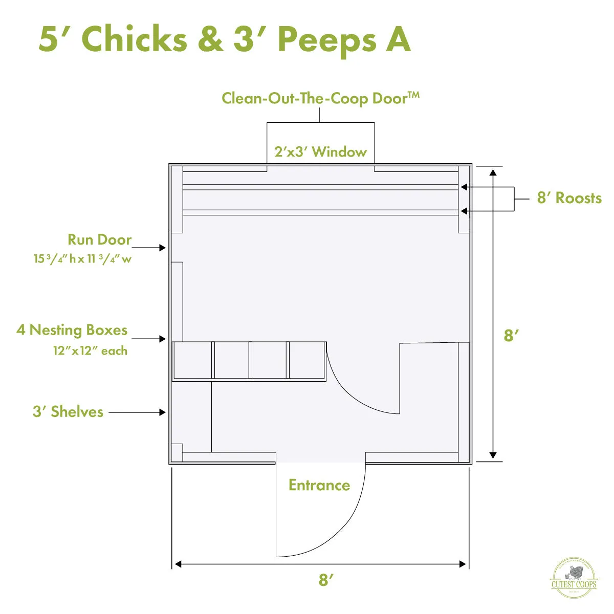 Classic Coop - 8'x8'