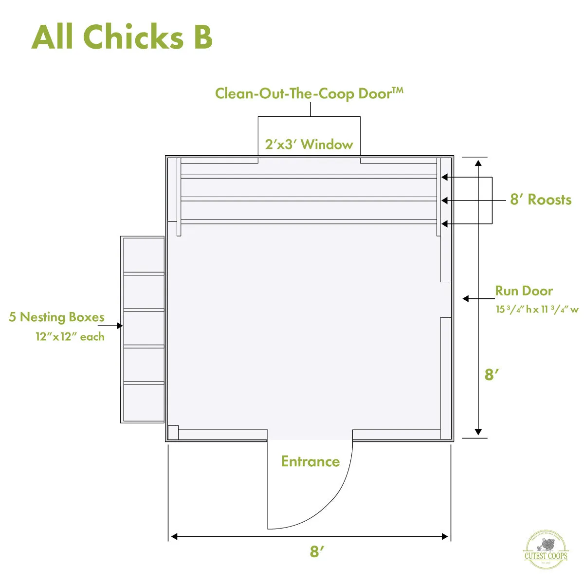 Classic Coop - 8'x8'
