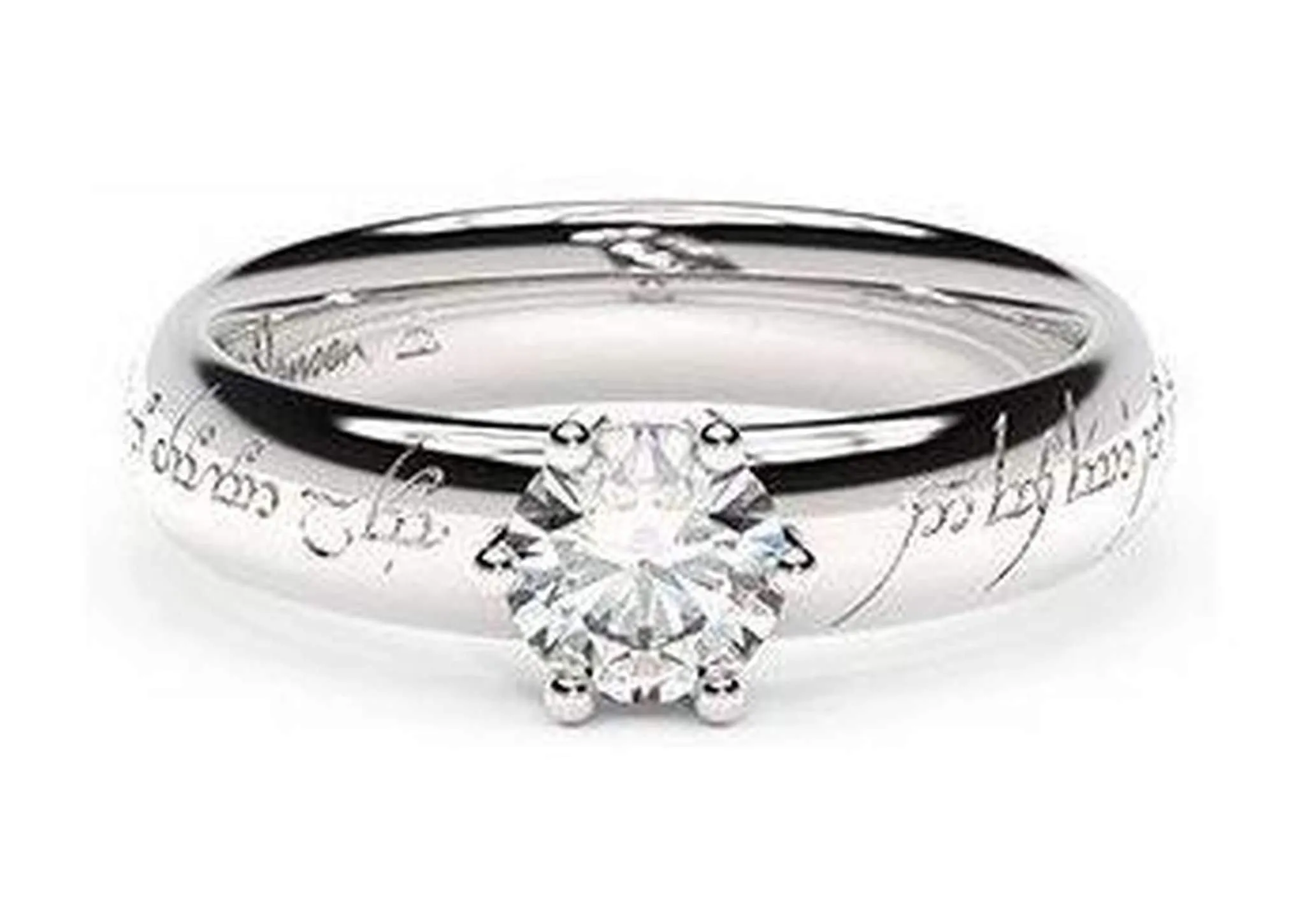 Classic Elvish Engagement Ring, ~.50ct 18ct White Gold