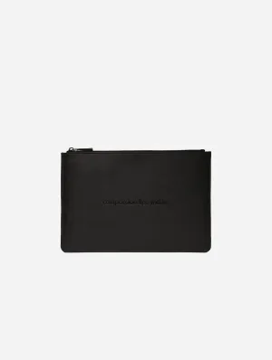 Classic Essentials Apple Leather Vegan Pouch | Black