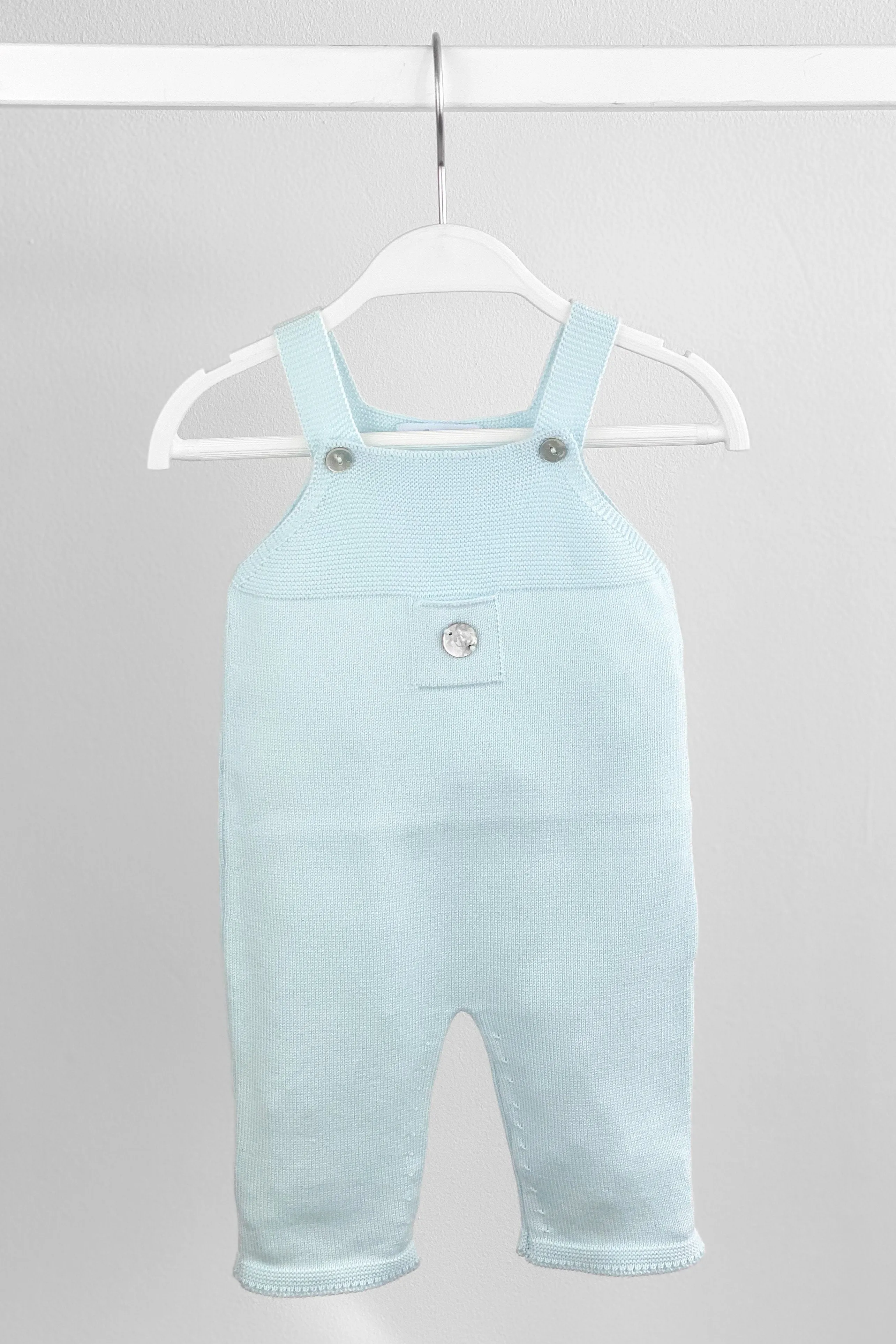 Classic Knitted Dungarees - Mint