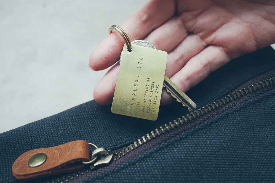Classic Plate Brass Keychain