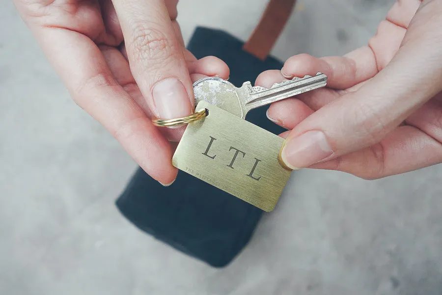 Classic Plate Brass Keychain