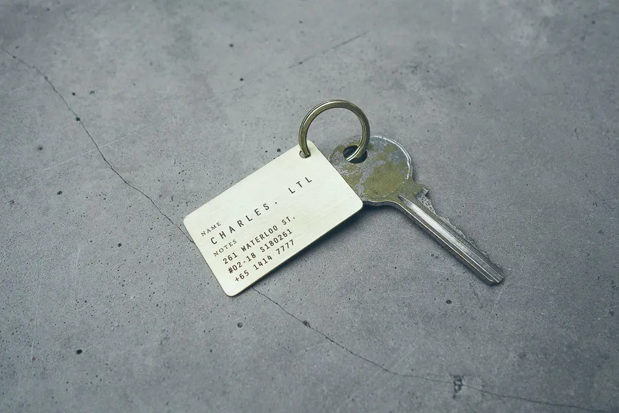 Classic Plate Brass Keychain
