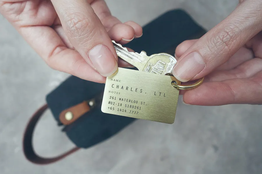 Classic Plate Brass Keychain
