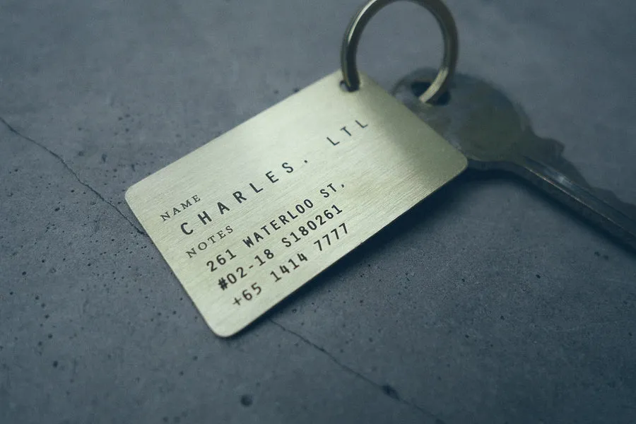 Classic Plate Brass Keychain