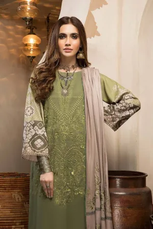 CNW-3 | Charizma Naranji Unstitched Embroidered Khaddar With Embroidered Shawl Vol-1 Collection | Unstitched Embroidered Suit