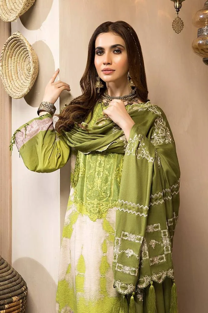 CNW-8 | Charizma Naranji Unstitched Embroidered Khaddar With Embroidered Shawl Vol-1 Collection | Unstitched Embroidered Suit