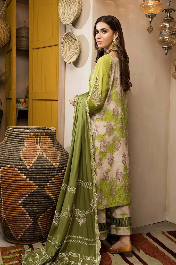 CNW-8 | Charizma Naranji Unstitched Embroidered Khaddar With Embroidered Shawl Vol-1 Collection | Unstitched Embroidered Suit