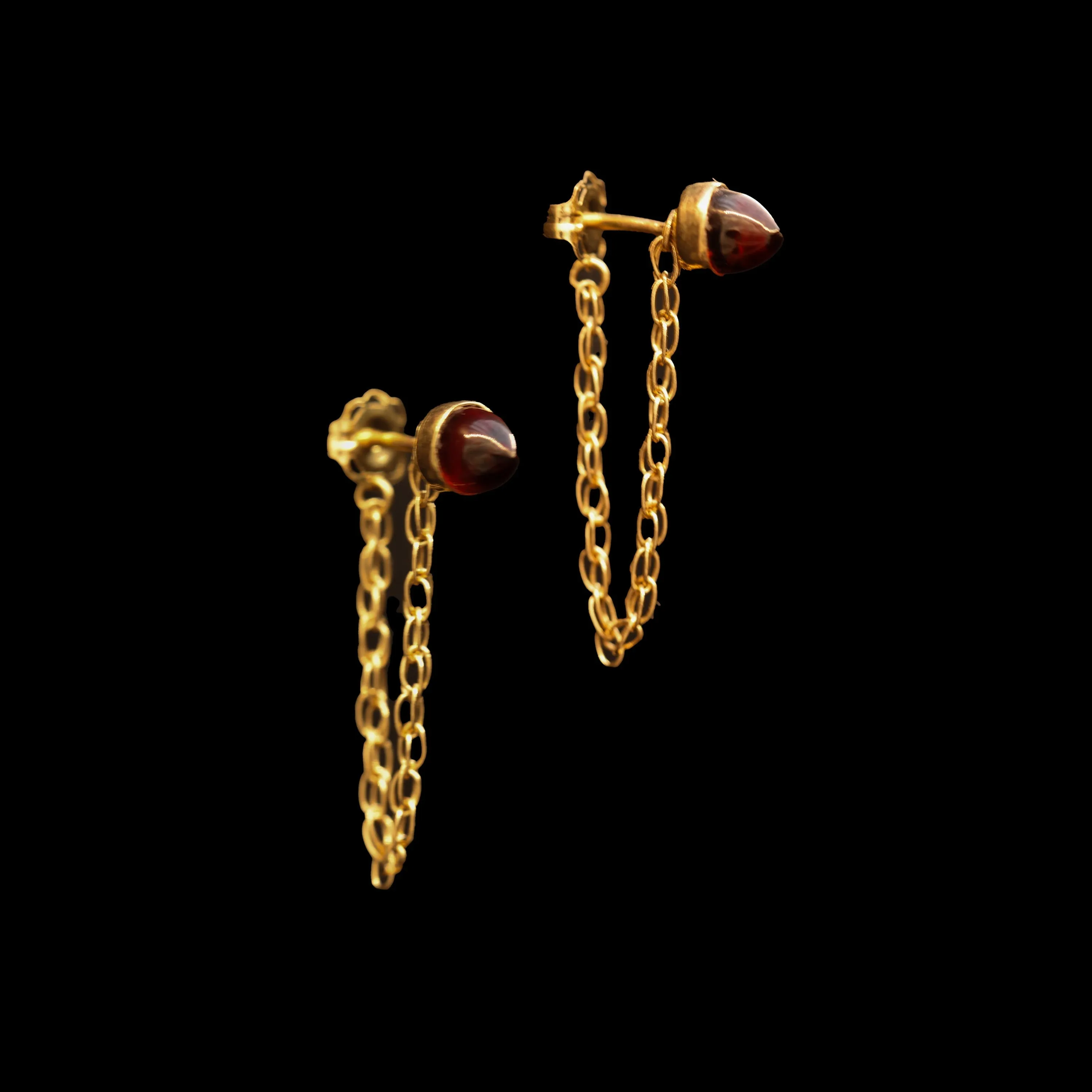 Conus Studs in Garnet