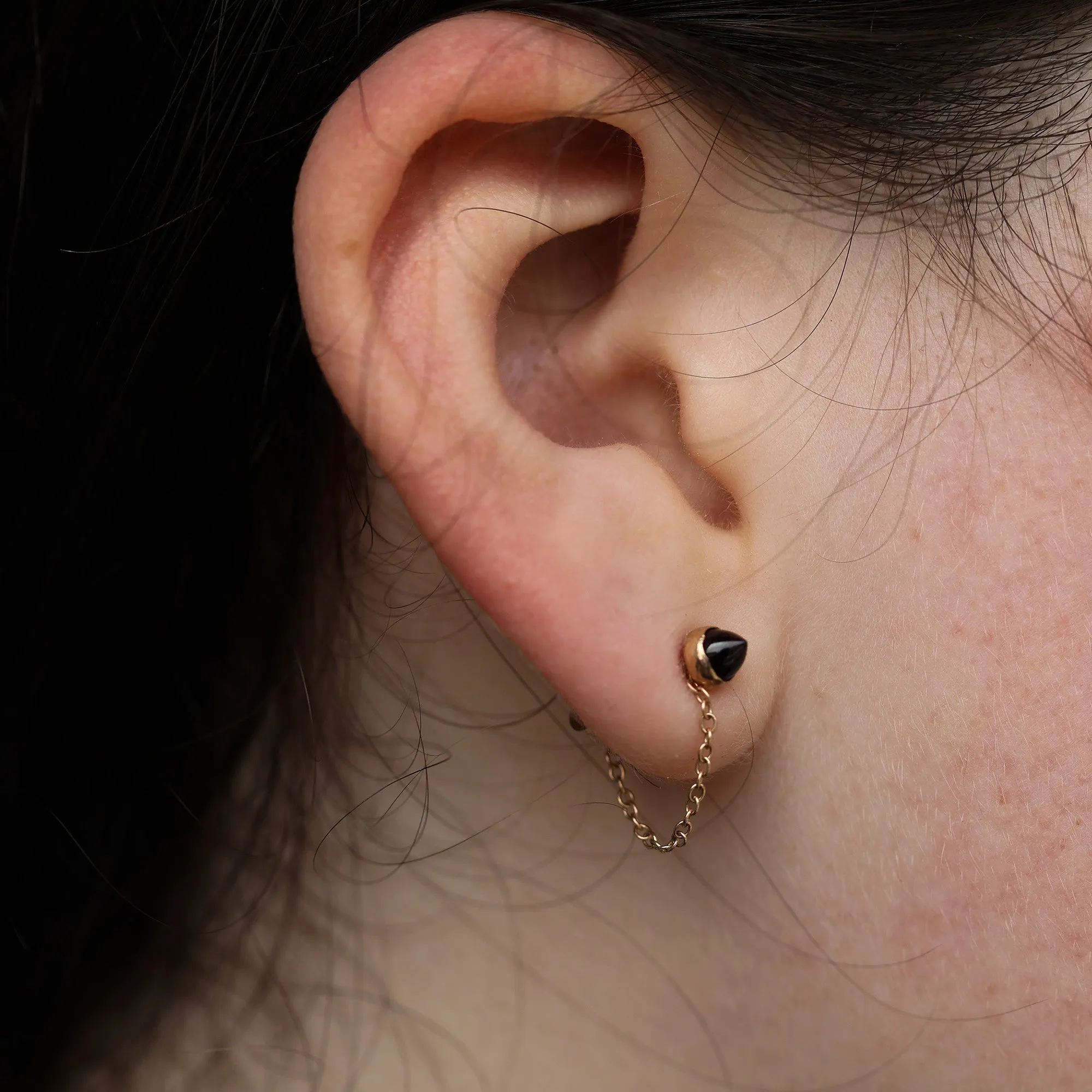 Conus Studs in Garnet