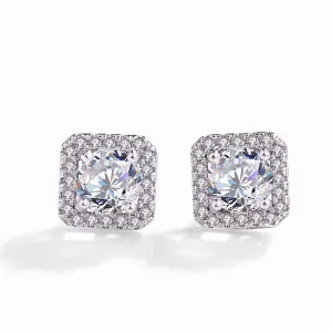 Crystal & Cubic Zirconia Halo Stud Earrings