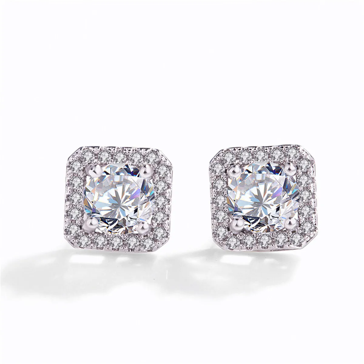 Crystal & Cubic Zirconia Halo Stud Earrings