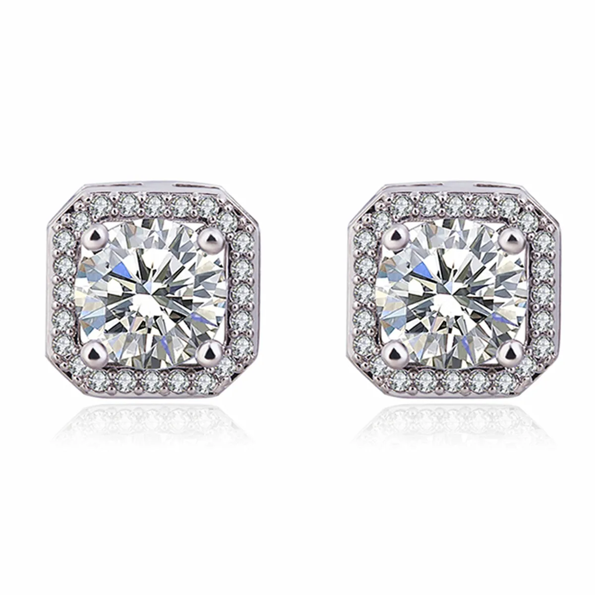Crystal & Cubic Zirconia Halo Stud Earrings
