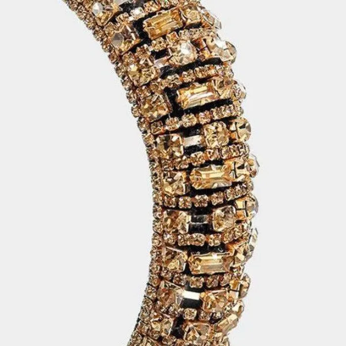 Crystal Rhinestone Embellished Lt Topaz Headband