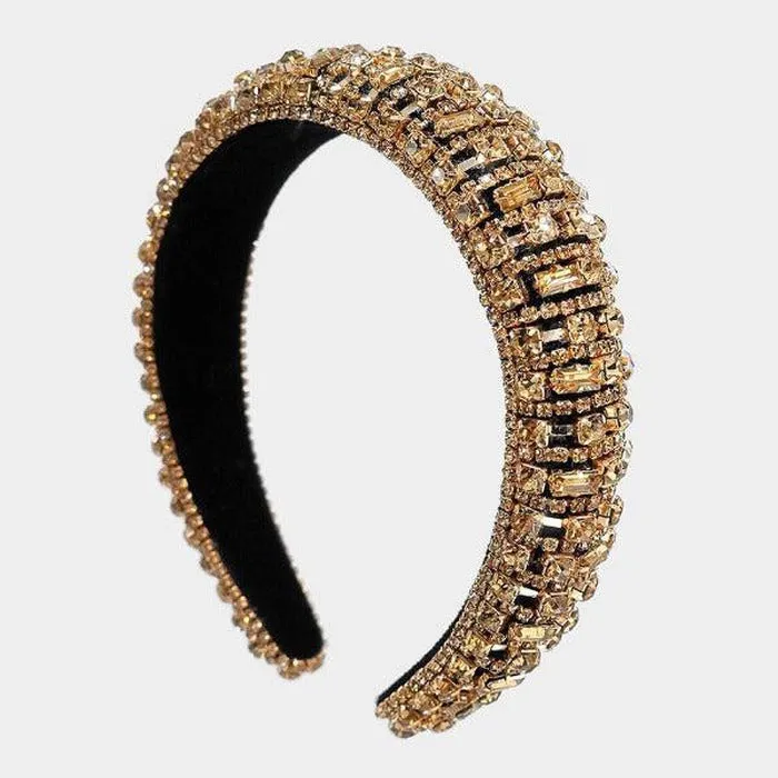 Crystal Rhinestone Embellished Lt Topaz Headband