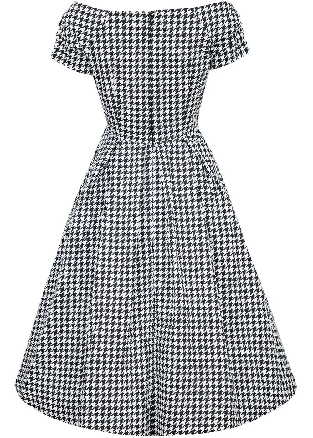 Dolly & Dotty Lily Dogtooth 50's Swing Dress Black White