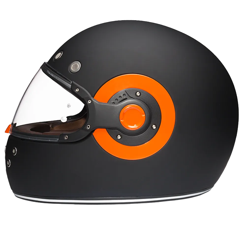 D.O.T. DAYTONA RETRO- DULL BLACK W/ ORANGE ACCENTS
