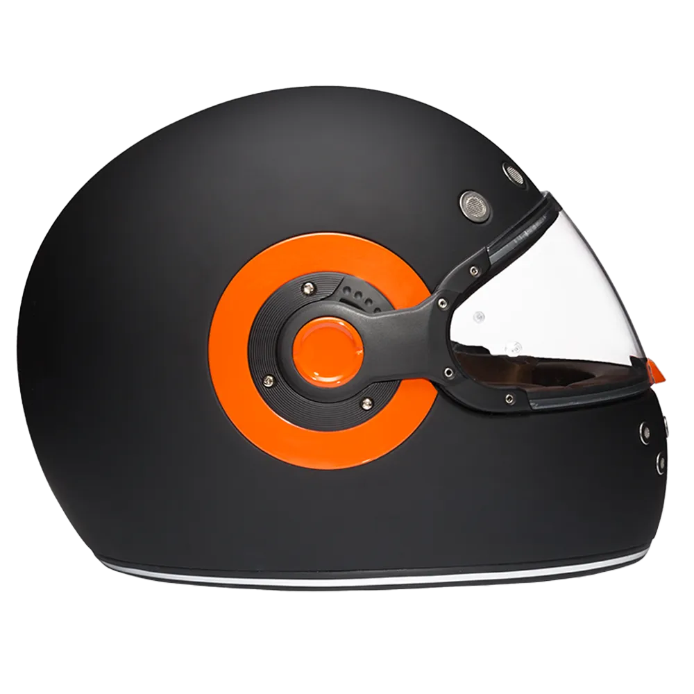 D.O.T. DAYTONA RETRO- DULL BLACK W/ ORANGE ACCENTS