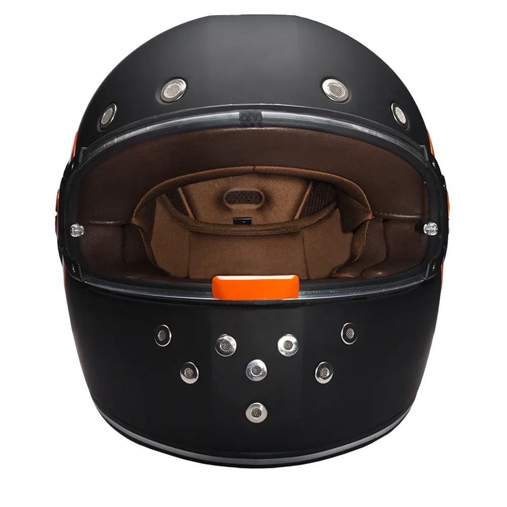 D.O.T. DAYTONA RETRO- DULL BLACK W/ ORANGE ACCENTS