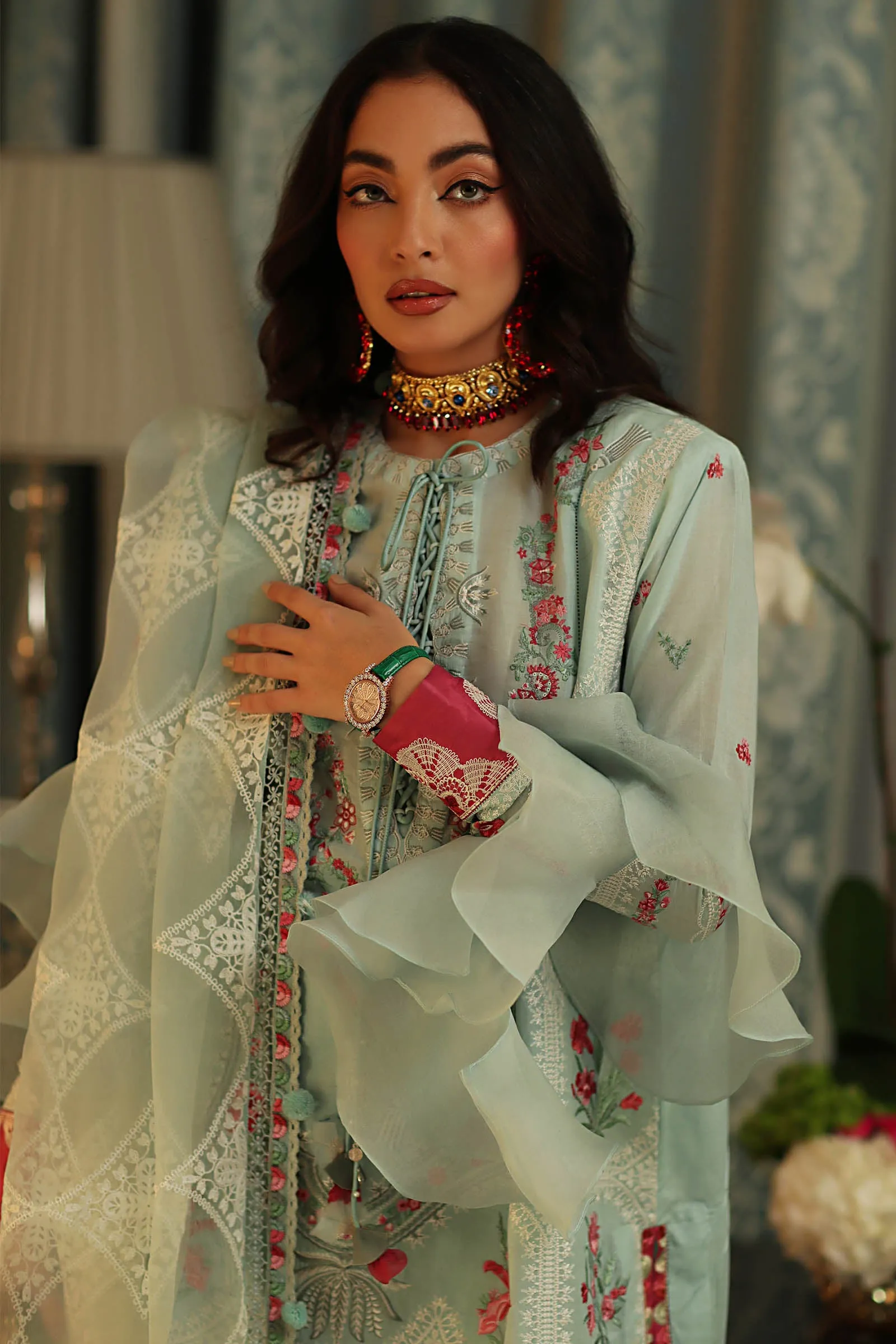 EL22-01 B (LARA)  | Elan Lawn 2022 | Unstitched Embroidered Lawn Suit