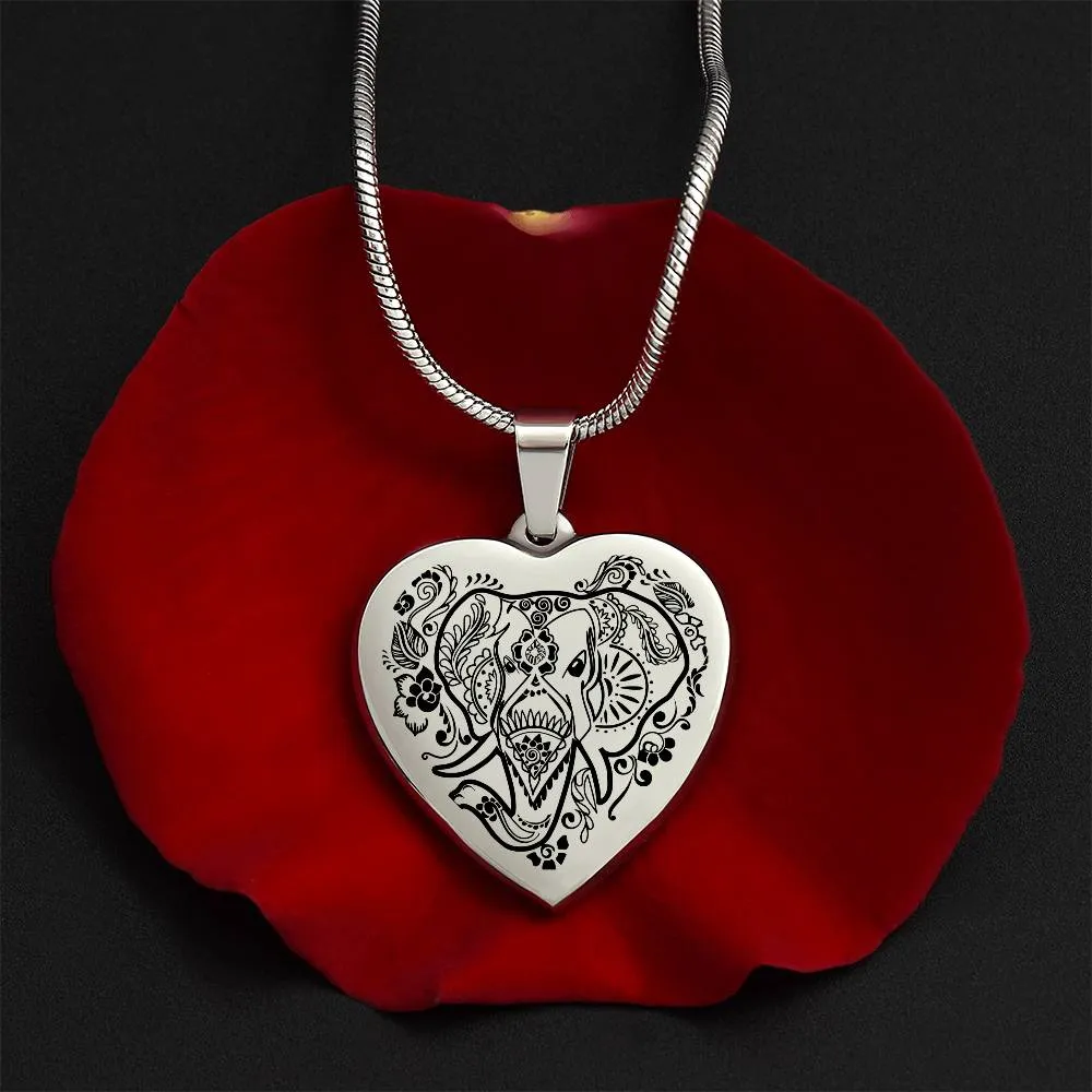 Elephant Engravable Necklace - Personalized the back with your own words!