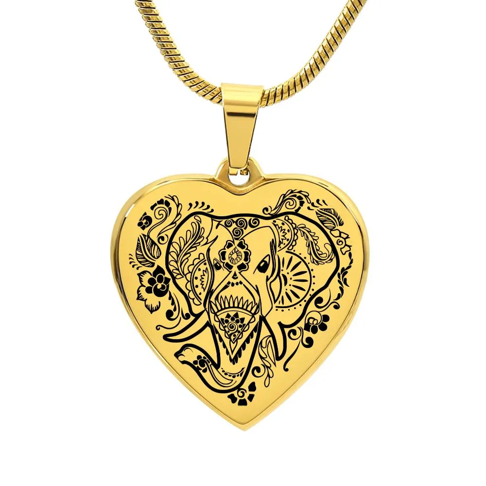 Elephant Engravable Necklace - Personalized the back with your own words!