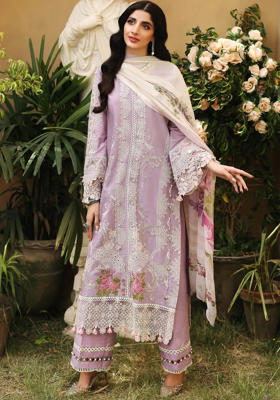 ELF-8 Lilac | Elaf Luxury Festive Lawn Collection 2022 | Unstitched Embroidered Lawn Suits