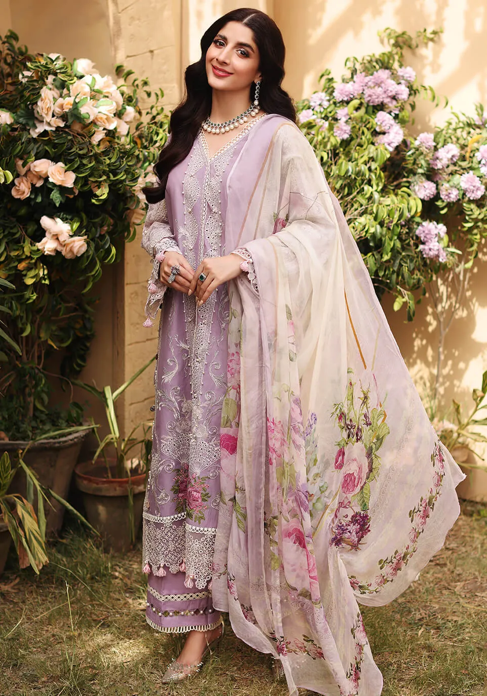 ELF-8 Lilac | Elaf Luxury Festive Lawn Collection 2022 | Unstitched Embroidered Lawn Suits