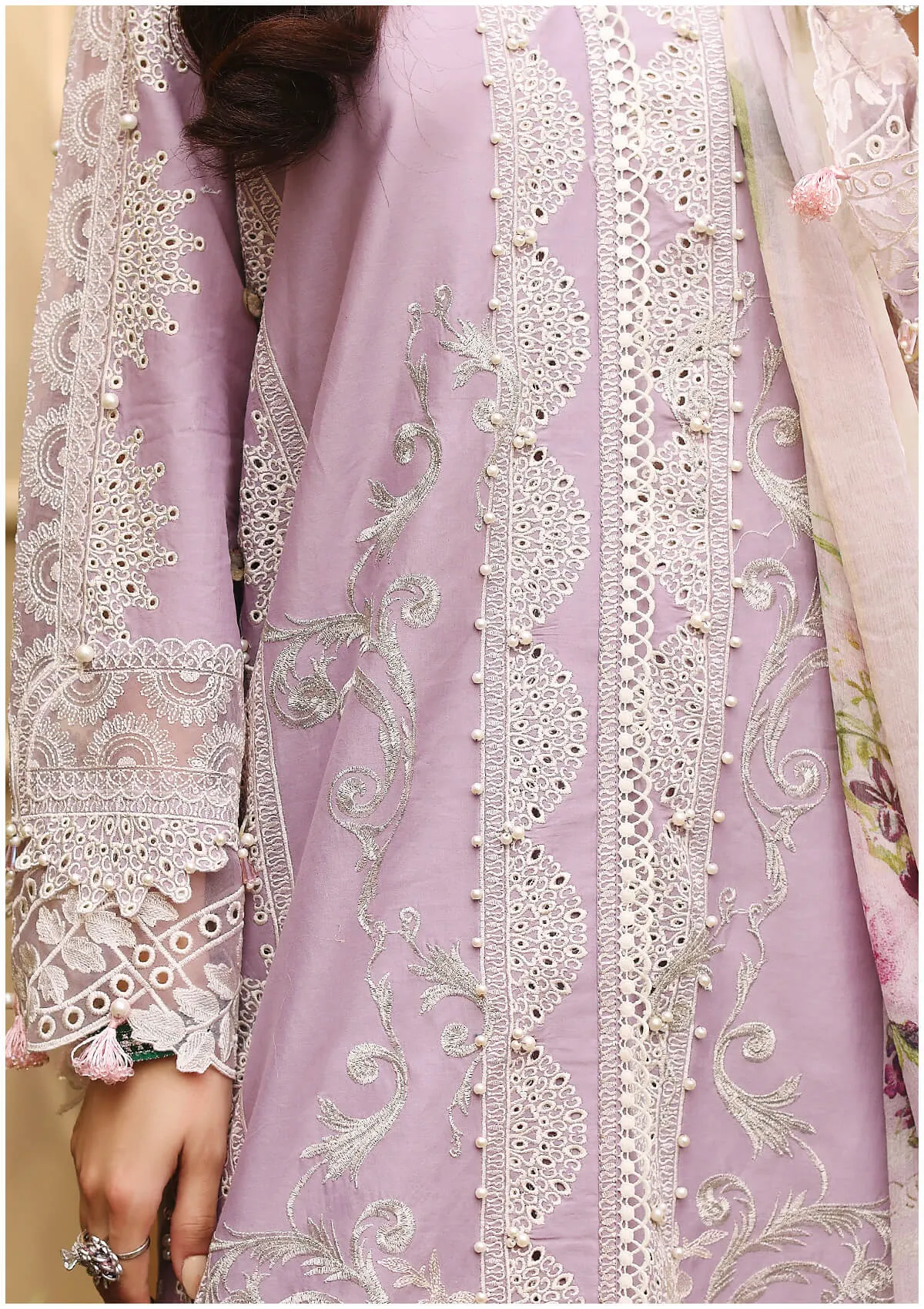 ELF-8 Lilac | Elaf Luxury Festive Lawn Collection 2022 | Unstitched Embroidered Lawn Suits