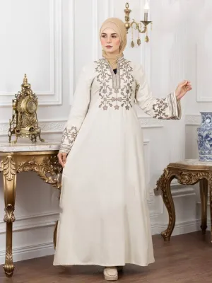 Embroidered cotton abaya
