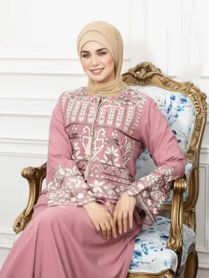 Embroidered cotton abaya