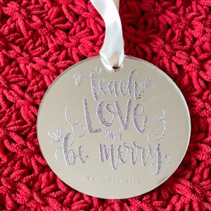 Engraved Custom Teacher Ornament