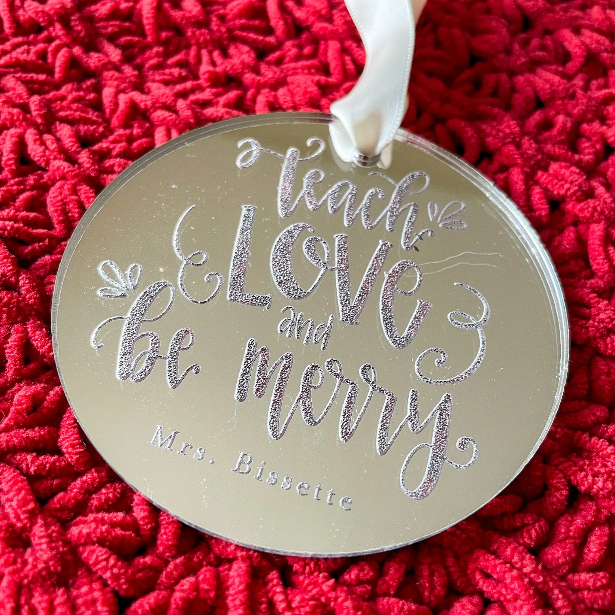 Engraved Custom Teacher Ornament