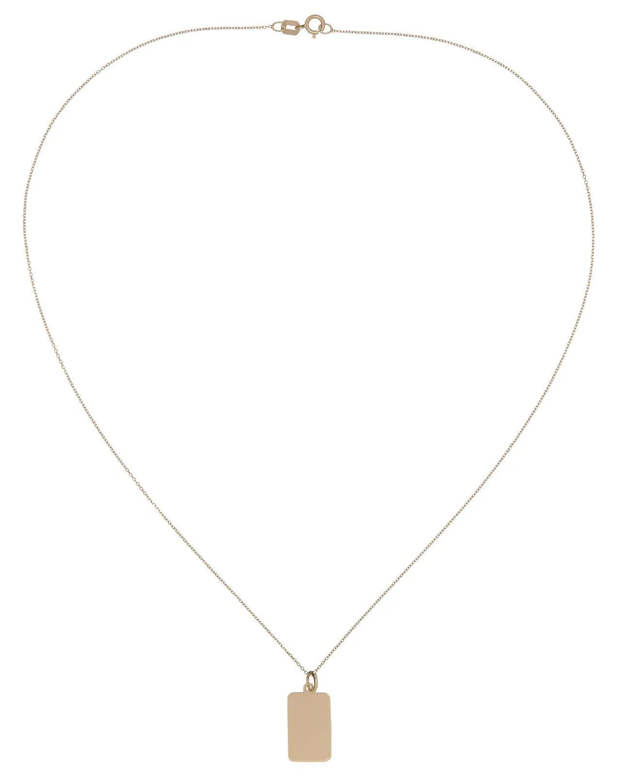 Engraved Dog Tag Necklace 14K