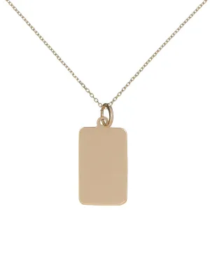 Engraved Dog Tag Necklace 14K