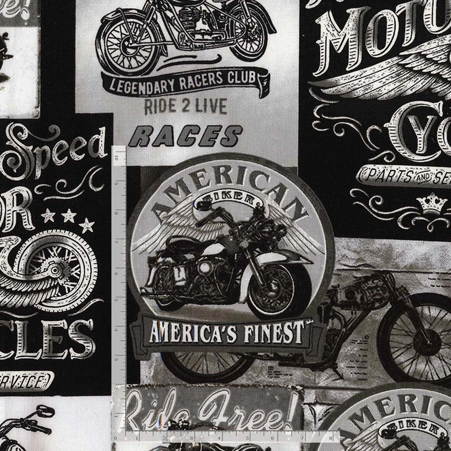 Enjoy The Ride Packed Vintage Motorcycle Signs in Grey by Gail Cadden