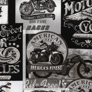 Enjoy The Ride Packed Vintage Motorcycle Signs in Grey by Gail Cadden