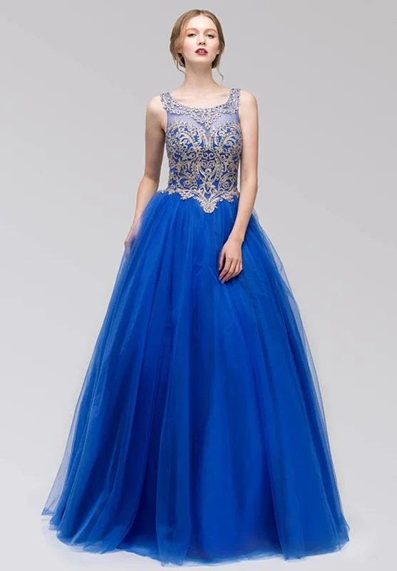 Eureka 3188 Cut-Out Back Embroidered Quinceanera Dress