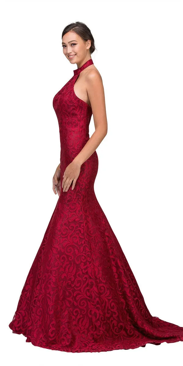 Eureka 8001 Mermaid Floor Length Dress Halter Strap