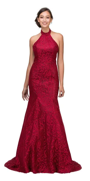 Eureka 8001 Mermaid Floor Length Dress Halter Strap