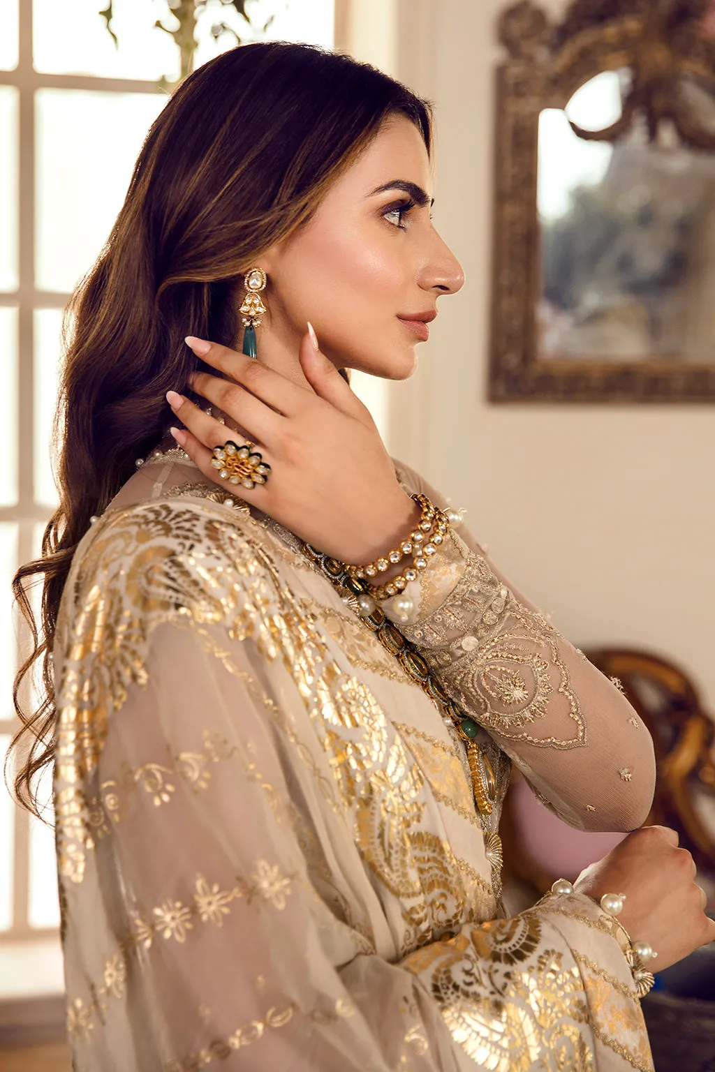 EVELINE | Afrozeh La Fuchsia Wedding Edition 2022 | Unstitched Embroidered Net Suits