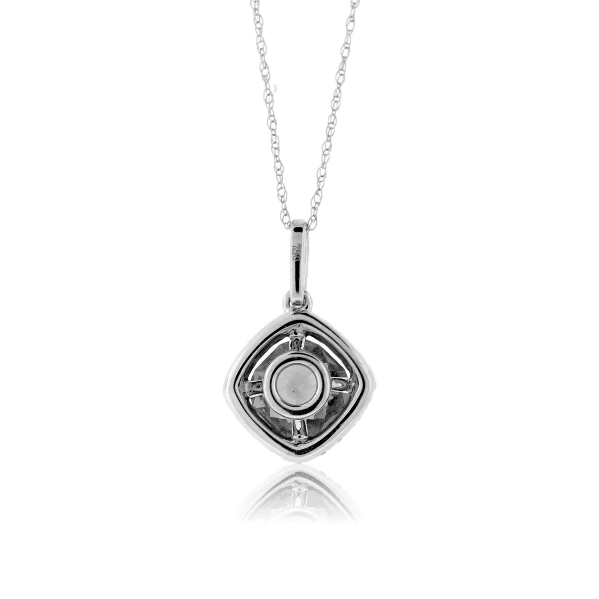 Fancy Cut Burma Spinel & Diamond Halo Drop Pendant