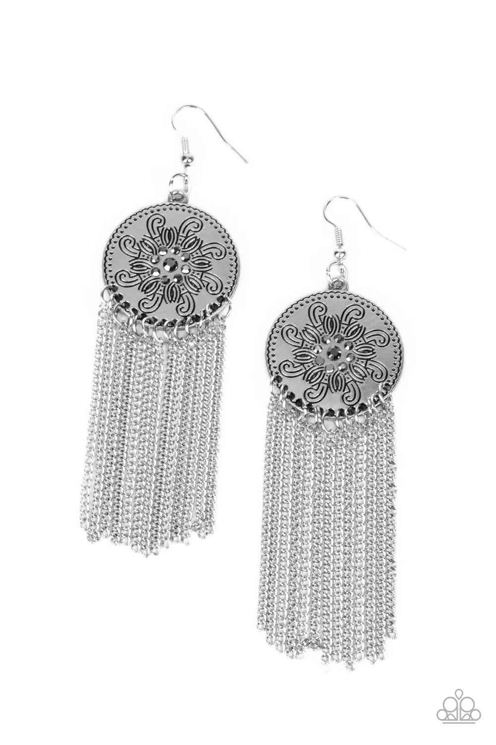 Fringe Control - Silver Earrings - Paparazzi Accessories