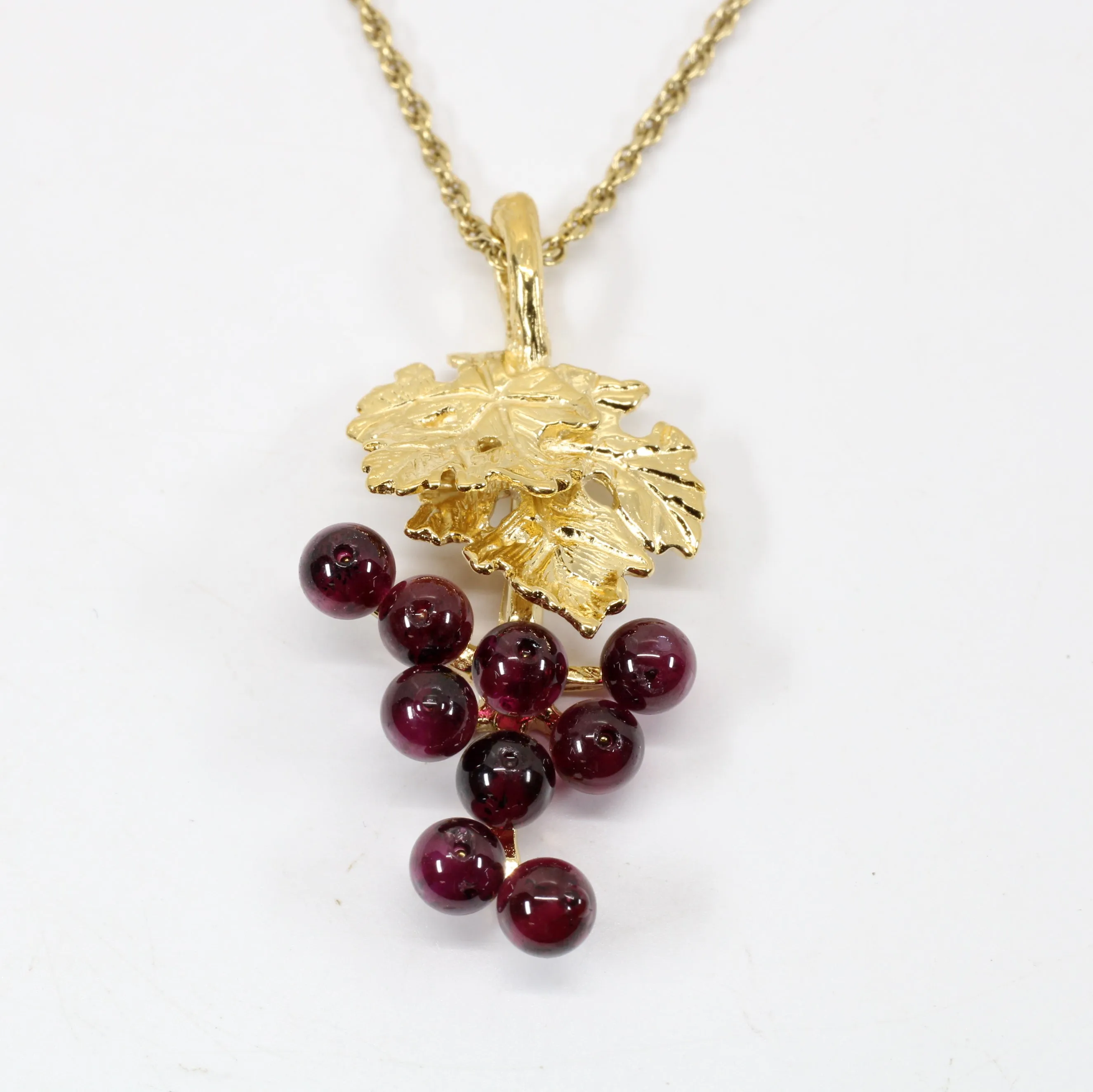 Garnet Grape Cluster Necklace or Earrings made in 14kt Gold Vermeil