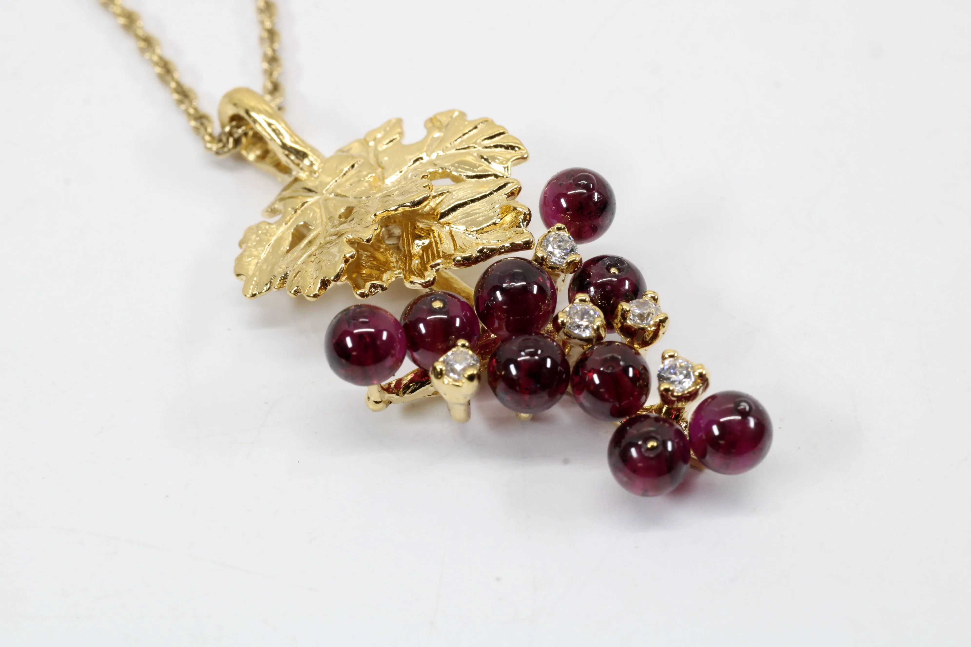 Garnet Grape Cluster Necklace or Earrings made in 14kt Gold Vermeil