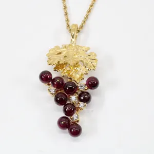 Garnet Grape Cluster Necklace or Earrings made in 14kt Gold Vermeil