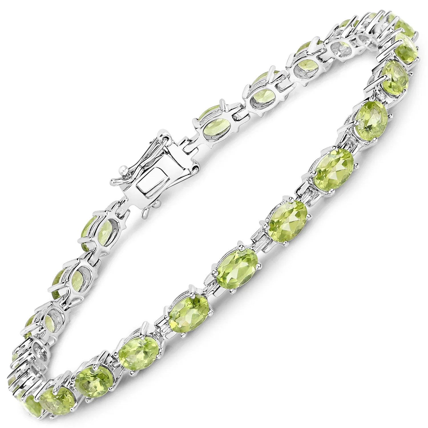 Genuine Green Peridot Tennis Bracelet
